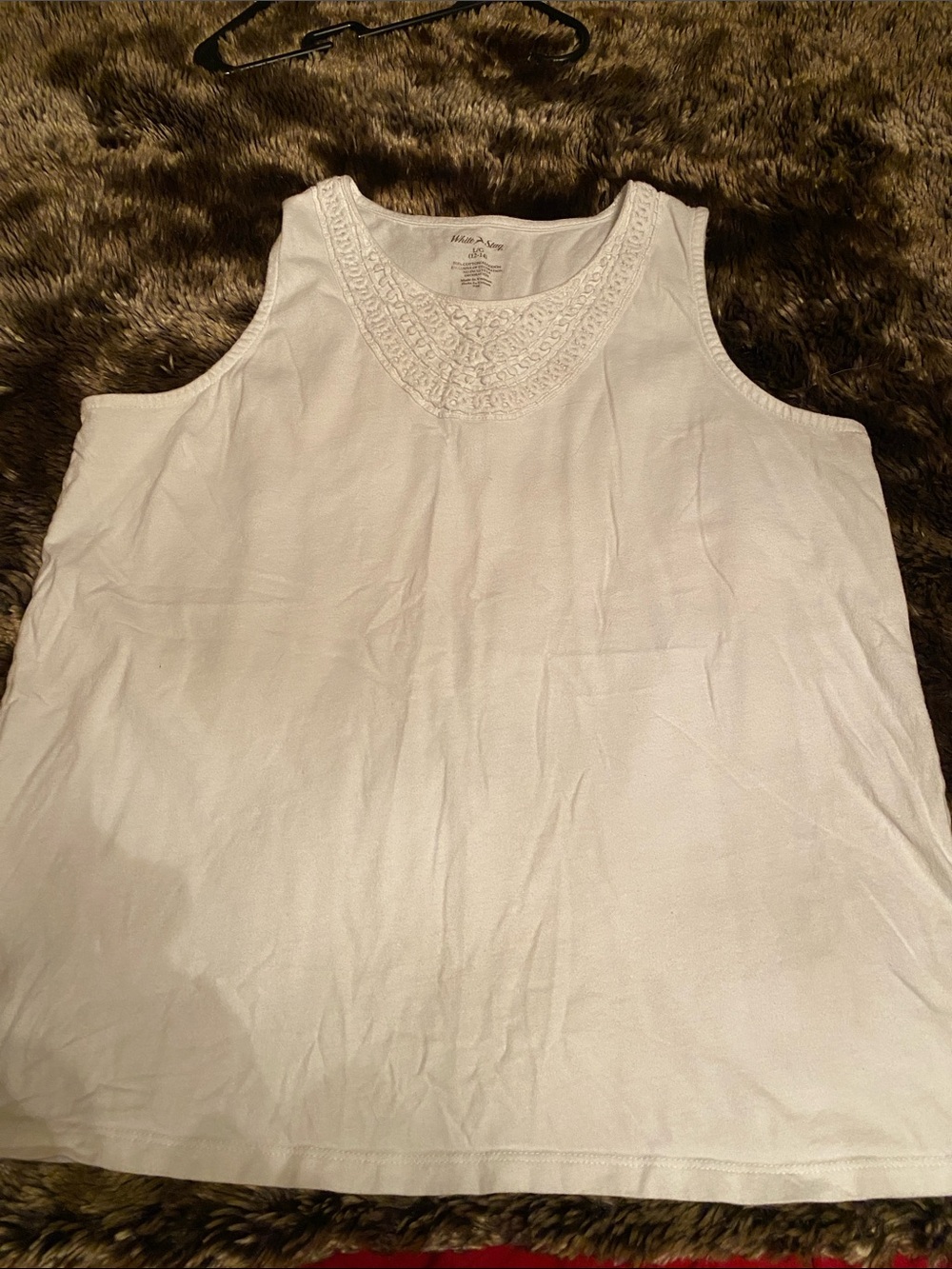 White Stag White Crochet-Trim Tank Top